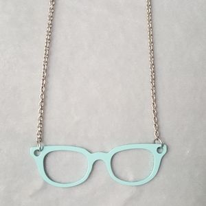 Forever 21 Mint Blue Glasses Necklace